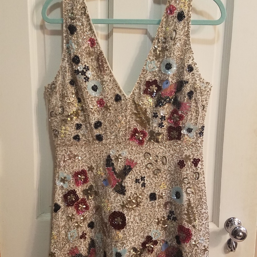 Topshop Sequin and Beaded Dress (US 10)
